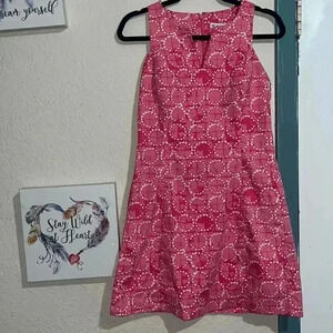 Southern Tide Pink Patterned Midi Dress